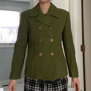ANN TAYLOR LOFT Olive Green Wool Blazer